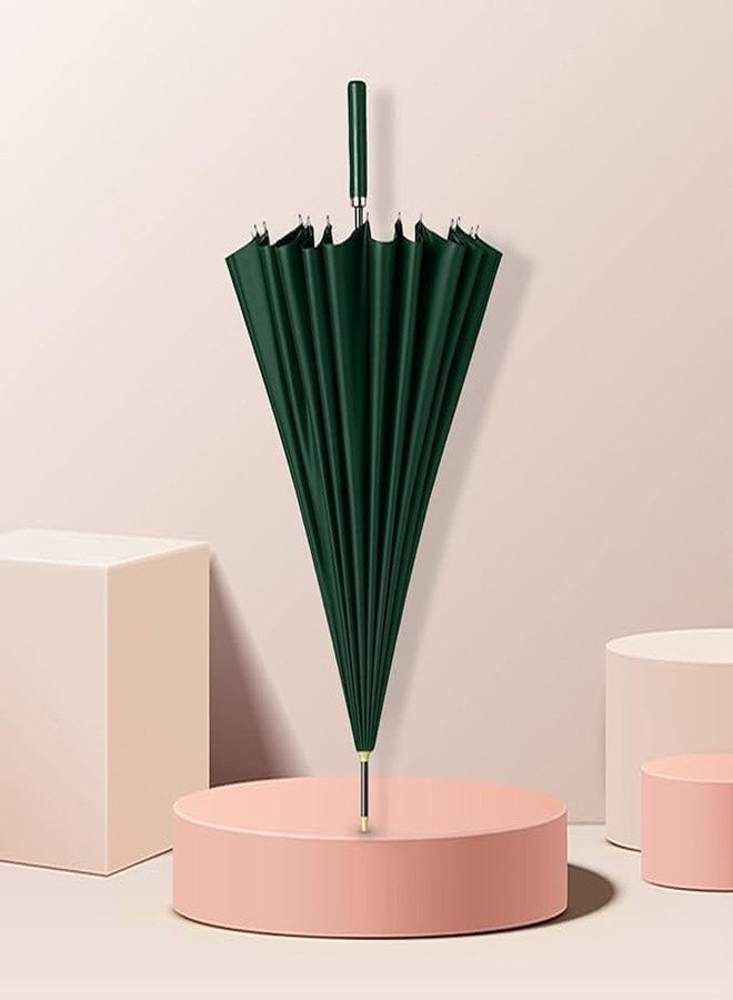 ACROWN مظلة كبيرة فاخرة من أكراون، 24 ضلعًا | مظلة كبيرة الحجم مقاومة للرياح والماء | مظلة مستقيمة كبيرة الحجم مضادة للأشعة فوق البنفسجية، تفتح تلقائيًا، مناسبة للرجال والنساء (أخضر) - Image 4